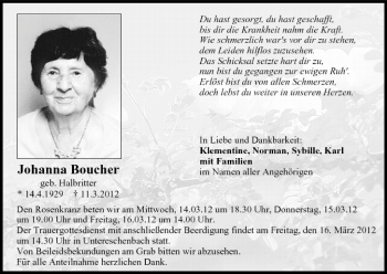 Anzeige von Johanna Boucher von MGO