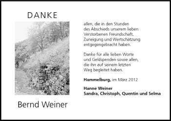 Anzeige von Bernd Weiner von MGO