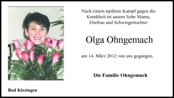 Anzeige von Olga Ohngemach von MGO