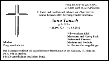 Anzeige von Anna Tausch von MGO