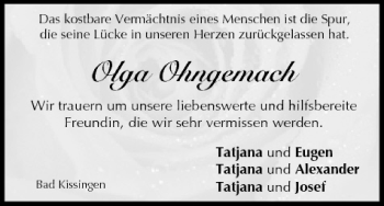 Anzeige von Olga Ohngemach von MGO