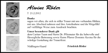 Anzeige von Alwine Röder von MGO