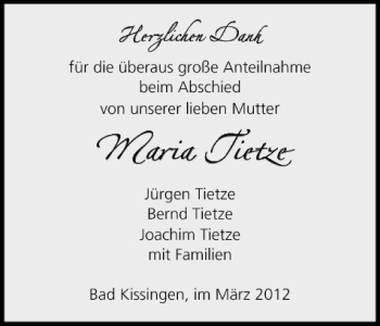 Anzeige von Maria Tietze von MGO