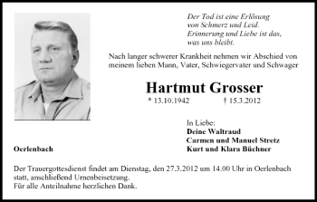 Anzeige von Hartmut Grosser von MGO