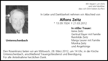 Anzeige von Alfons Zeitz von MGO