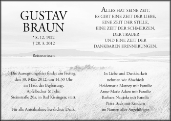 Anzeige von Gustav Braun von MGO