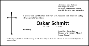 Anzeige von Oskar Schmitt von MGO