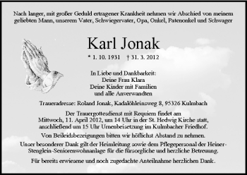 Anzeige von Karl Jonak von MGO