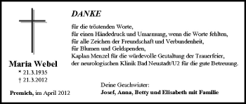 Anzeige von Maria Webel von MGO