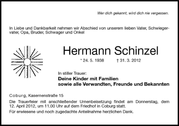 Anzeige von Hermann Schinzel von MGO