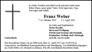 Anzeige von Franz Weber von MGO