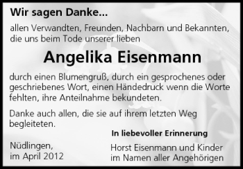 Anzeige von Angelika Eisenmann von MGO