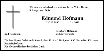 Anzeige von Edmund Hofmann von MGO