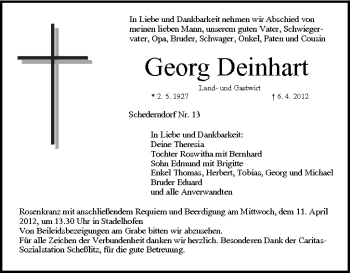 Anzeige von Georg Deinhart von MGO