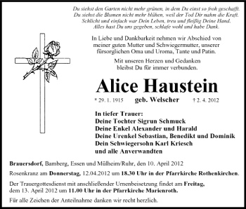 Anzeige von Alice Haustein von MGO