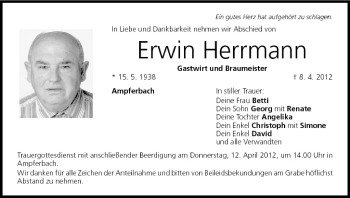 Anzeige von Erwin Herrmann von MGO