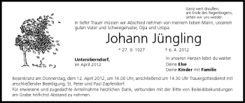 Anzeige von Johann Jüngling von MGO