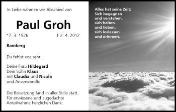 Anzeige von Paul Groh von MGO