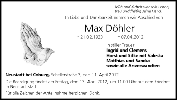 Anzeige von Max Döhler von MGO
