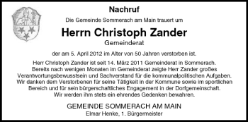 Anzeige von Christoph Zander von MGO