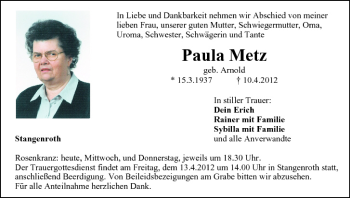 Anzeige von Paula Metz von MGO