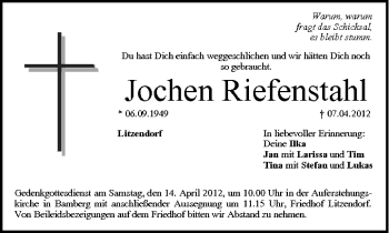 Anzeige von Jochen Riefenstahl von MGO