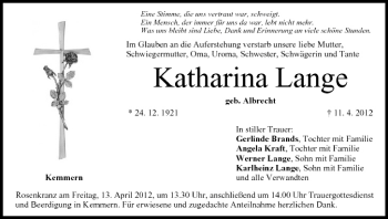Anzeige von Katharina Lange von MGO
