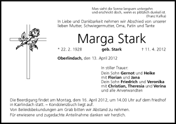 Anzeige von Marga Stark von MGO