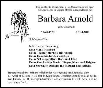 Anzeige von Barbara Arnold von MGO