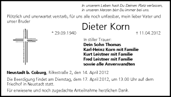 Anzeige von Dieter Korn von MGO