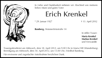 Anzeige von Erich Krenkel von MGO