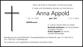 Anzeige von Anna Appold von MGO