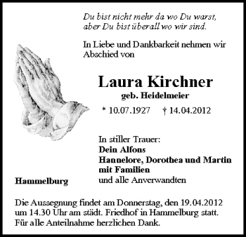 Anzeige von Laura Kirchner von MGO