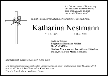 Anzeige von Katharina Nestrnann von MGO