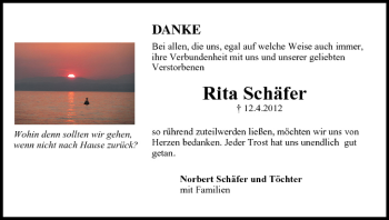 Anzeige von Rita Schäfer von MGO