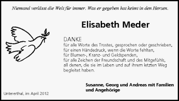 Anzeige von Elisabeth Meder von MGO