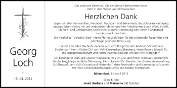 Anzeige von Georg Loch von MGO