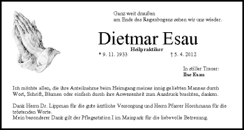 Anzeige von Dietmar Esau von MGO