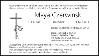 Anzeige von Maya Czerwinski von MGO