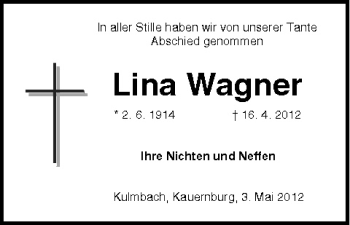 Anzeige von Lina Wagner von MGO