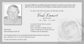 Anzeige von Trudi Emmert von MGO