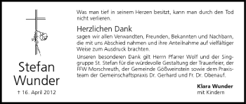 Anzeige von Stefan Wunder von MGO