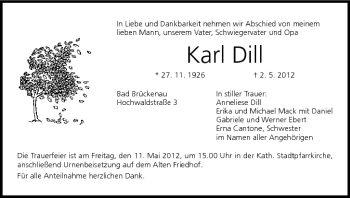 Anzeige von Karl Dill von MGO