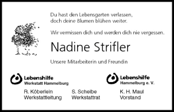 Anzeige von Nadine Strifler von MGO
