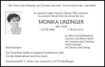 Anzeige von Monika Linzinger von MGO