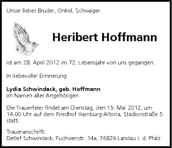 Anzeige von Heribert Hoffmann von MGO