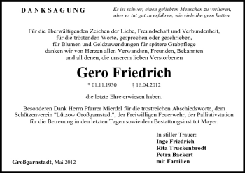 Anzeige von Gero Friedrich von MGO