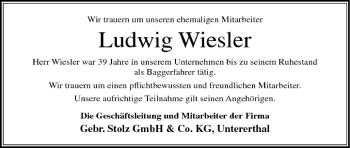 Anzeige von Ludwig Wiesler von MGO