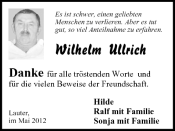 Anzeige von Wilhelm Ullrich von MGO