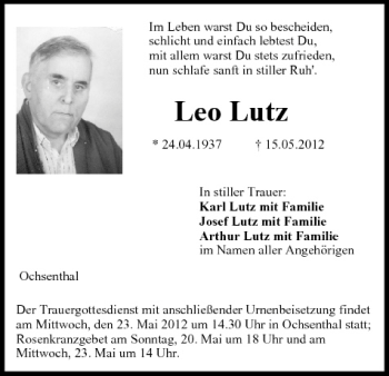 Anzeige von Leo Lutz von MGO